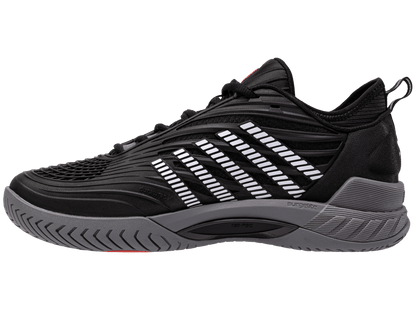 K-Swiss Men's Hypercourt Supreme 2 Tennis Shoes – Black/Steel Gray/Fiery Red