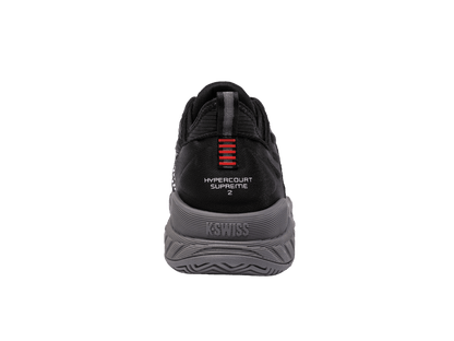 K-Swiss Men's Hypercourt Supreme 2 Tennis Shoes – Black/Steel Gray/Fiery Red