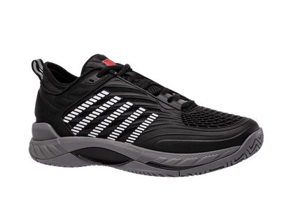 K-Swiss Men's Hypercourt Supreme 2 Tennis Shoes – Black/Steel Gray/Fiery Red