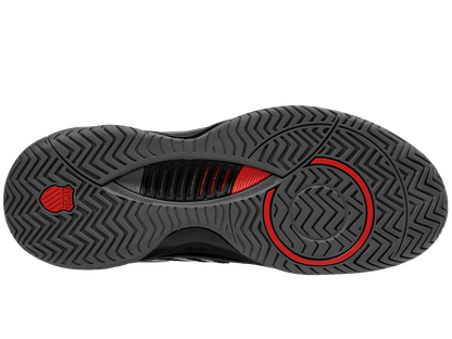 K-Swiss Men's Hypercourt Supreme 2 Tennis Shoes – Black/Steel Gray/Fiery Red