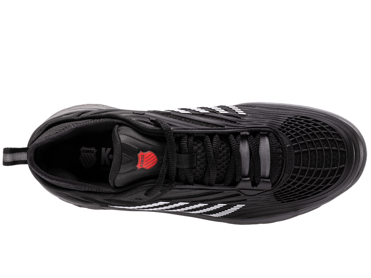 K-Swiss Men's Hypercourt Supreme 2 Tennis Shoes – Black/Steel Gray/Fiery Red