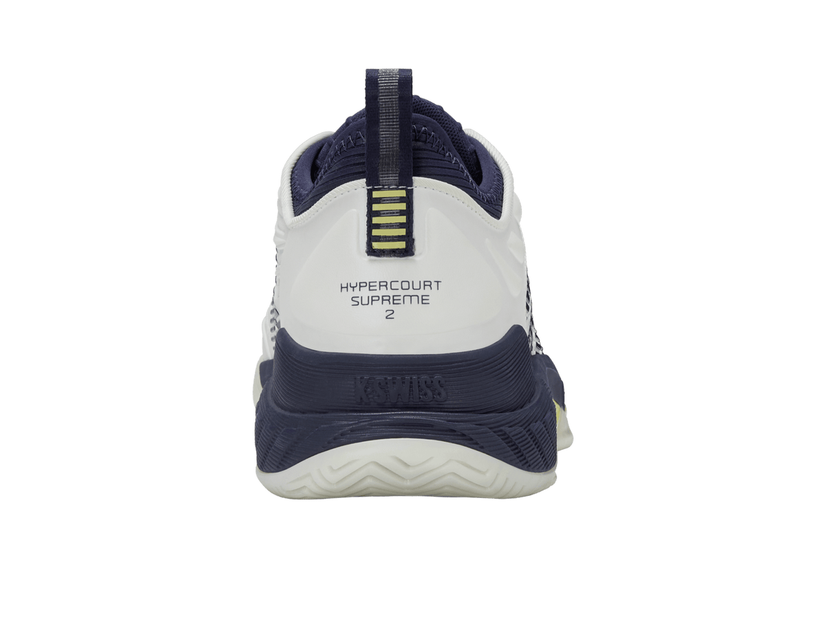 K-Swiss Men's Hypercourt Supreme 2 Court Shoes – Blanc de Blanc/Naval Academy/Luminary Green