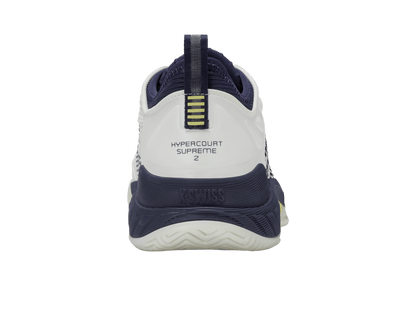 K-Swiss Men's Hypercourt Supreme 2 Court Shoes – Blanc de Blanc/Naval Academy/Luminary Green