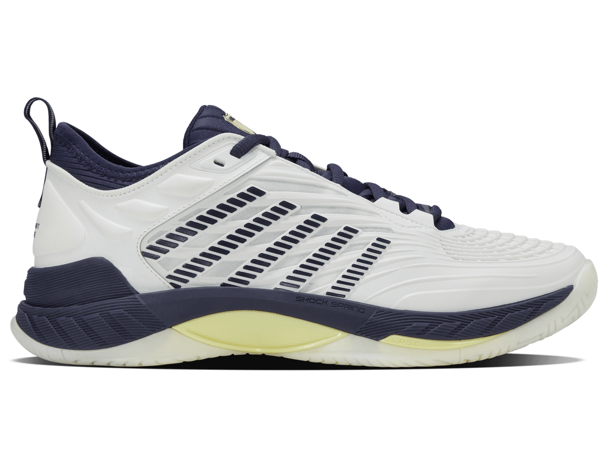 K-Swiss Men's Hypercourt Supreme 2 Court Shoes – Blanc de Blanc/Naval Academy/Luminary Green