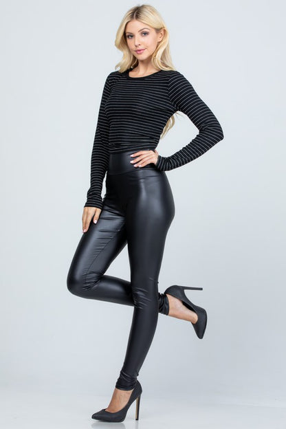 High Waist Leather Leggings