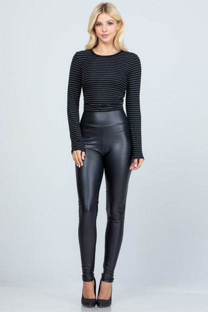 High Waist Leather Leggings