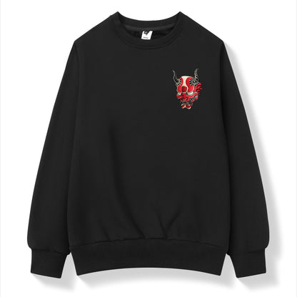 Red Demon Embroidered Sweater