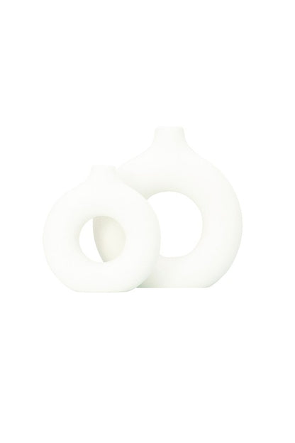 Modern Ceramic Vase Round Shape - 2 pcs/set