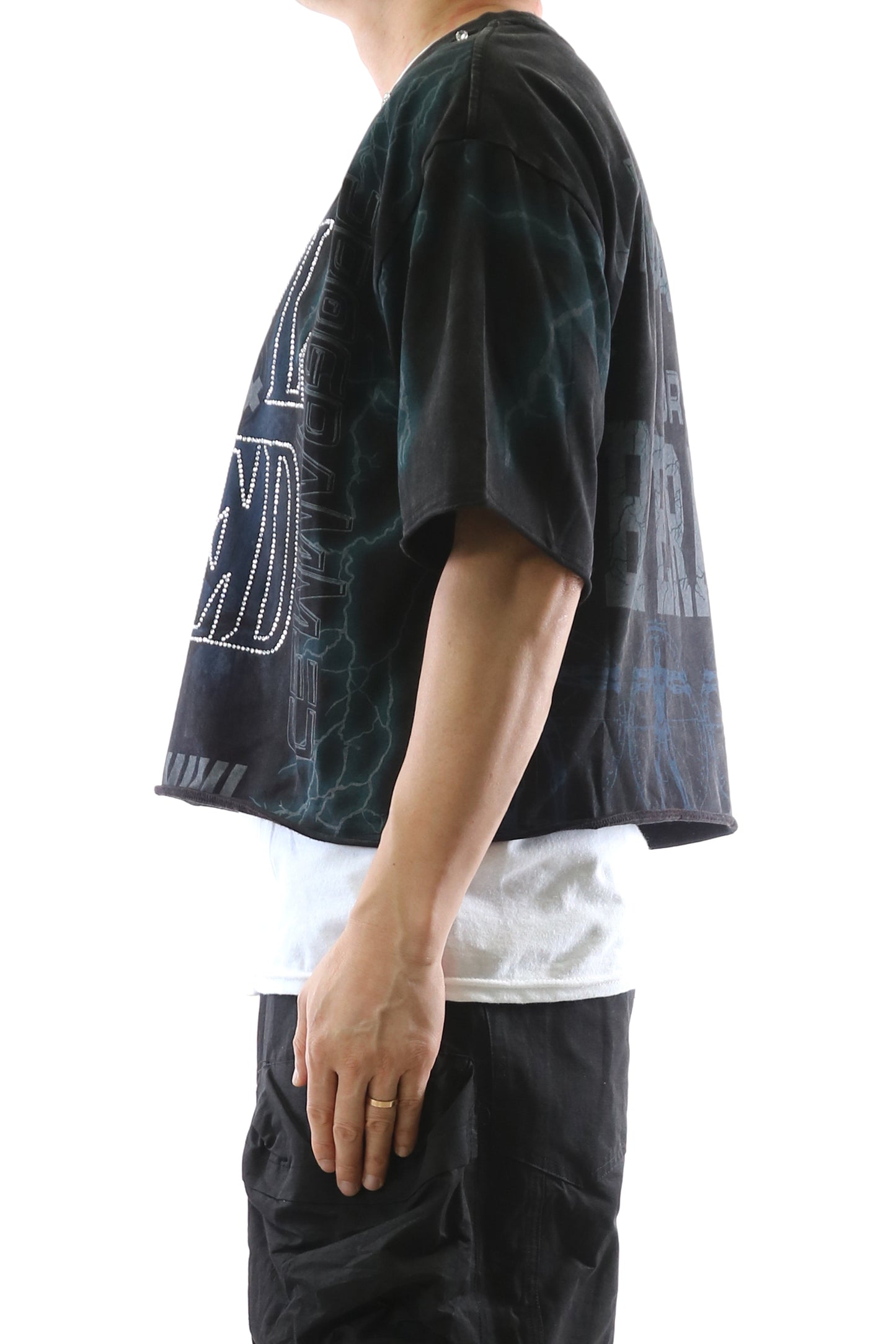 S/N Jersey 3/4 Sleeve Crop Top Tee