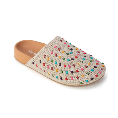 Bolinas Clog - Hand Crochet | Ecru Multi Beads
