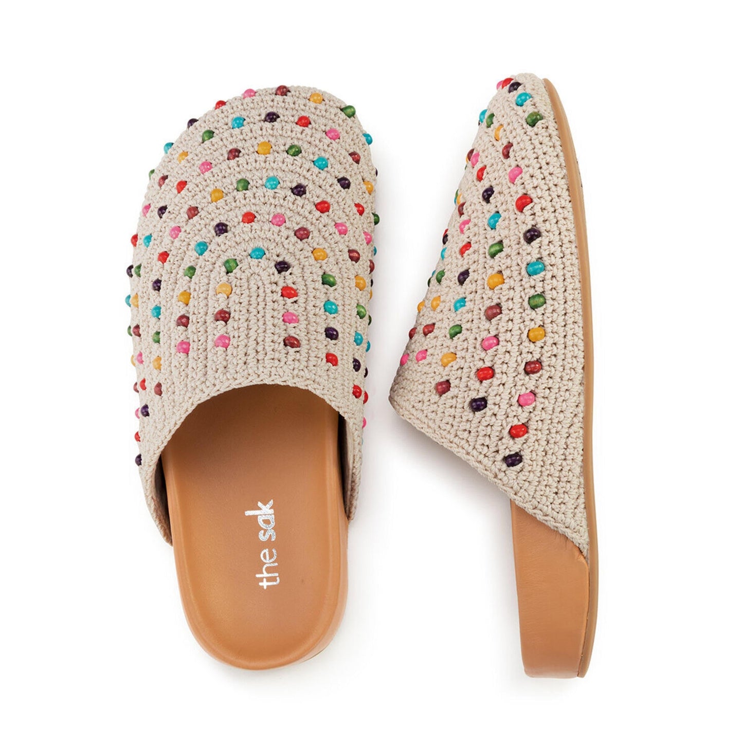 Bolinas Clog - Hand Crochet | Ecru Multi Beads
