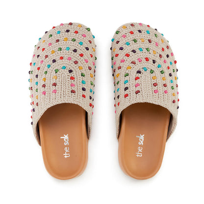 Bolinas Clog - Hand Crochet | Ecru Multi Beads