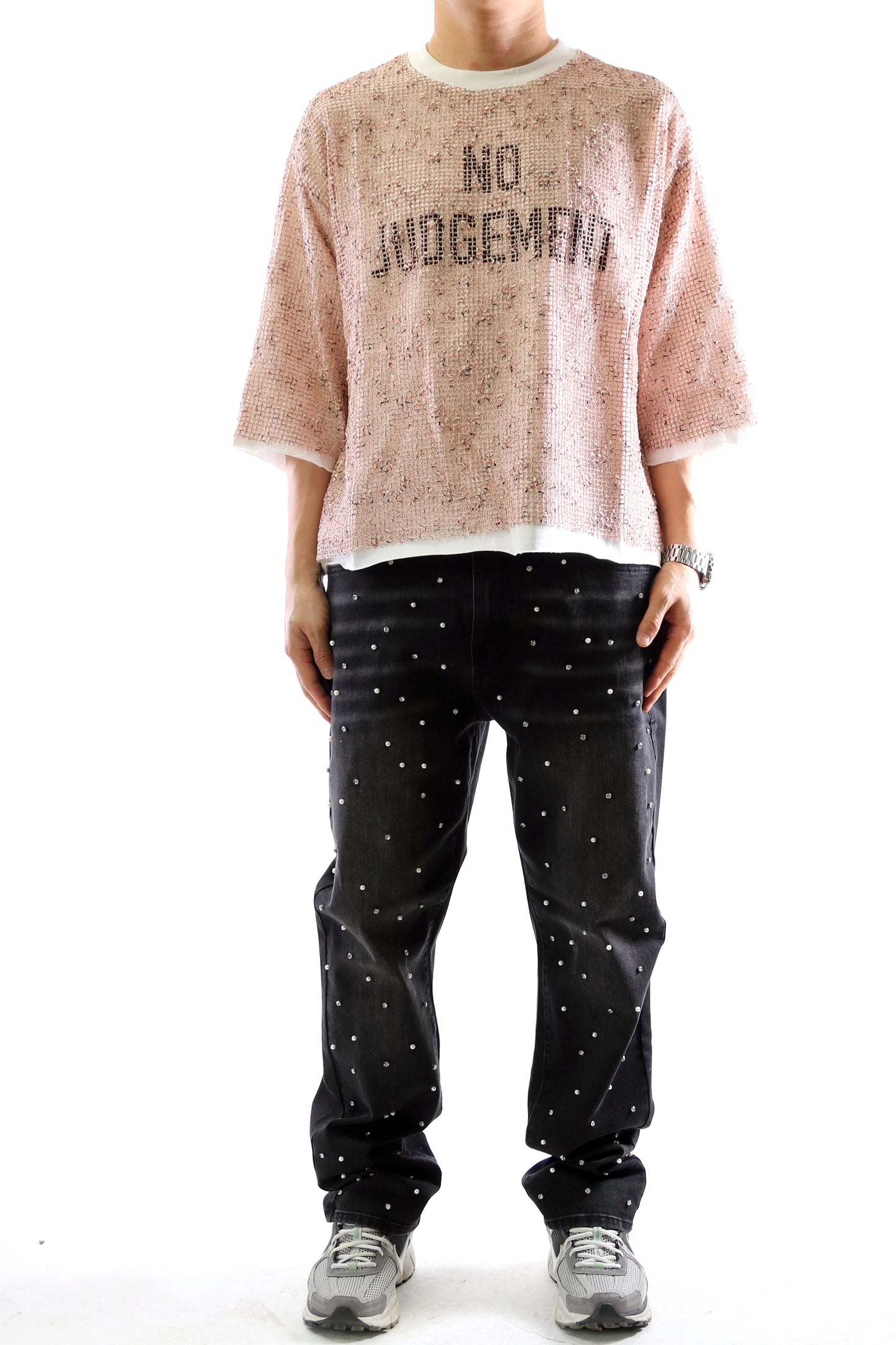 S/N Jersey 3/4 Sleeve Crop Top Tee