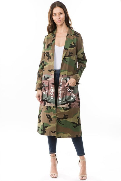 Nothing Like A Sistah Camo Trench