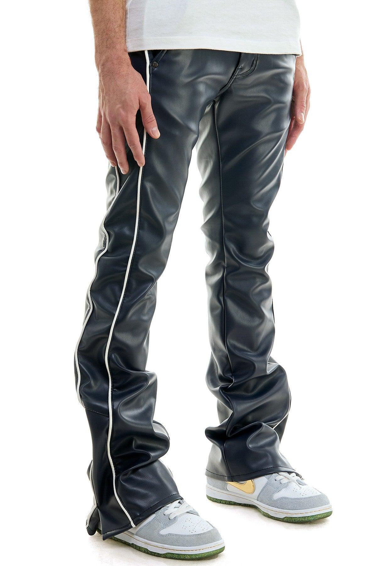 Leather Skinny Flare Fit Pants