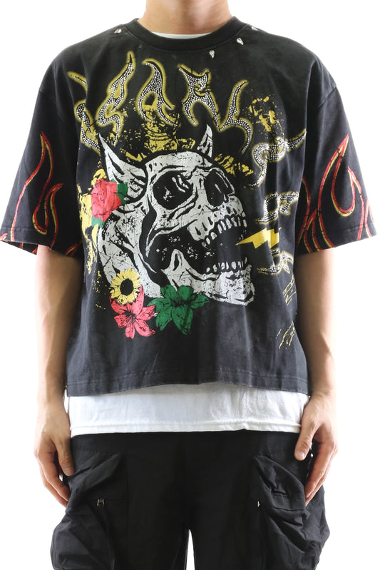 S/N Jersey 3/4 Sleeve Crop Top Tee
