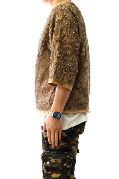 S/N Jersey 3/4 Sleeve Crop Top Tee