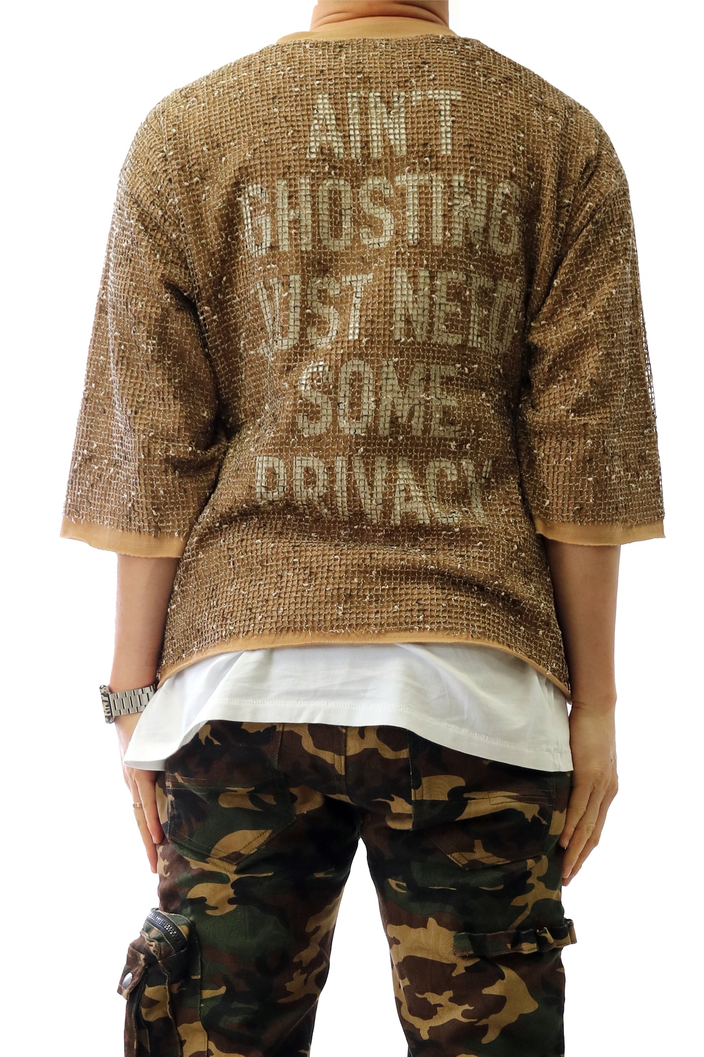S/N Jersey 3/4 Sleeve Crop Top Tee
