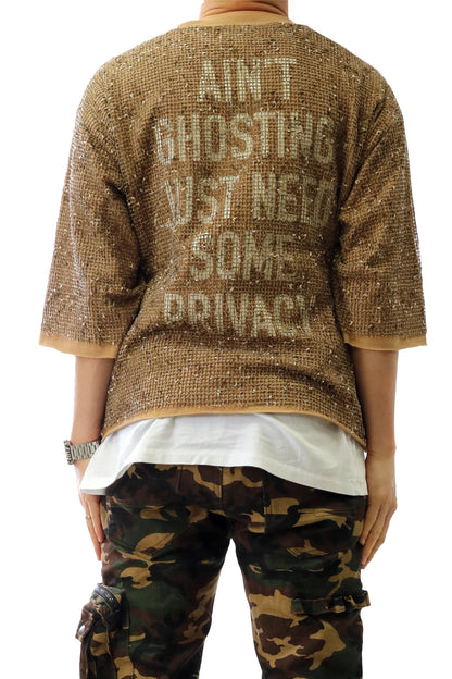 S/N Jersey 3/4 Sleeve Crop Top Tee