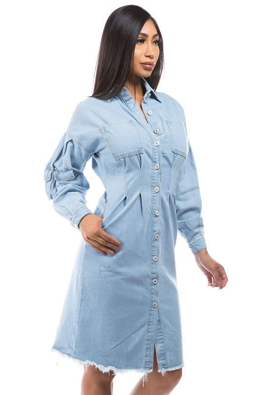 Denim Button Jacket Dress