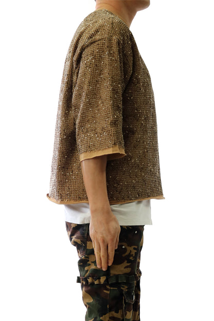 S/N Jersey 3/4 Sleeve Crop Top Tee