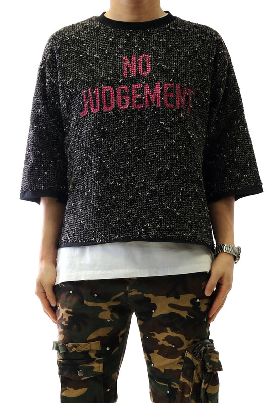 S/N Jersey 3/4 Sleeve Crop Top Tee