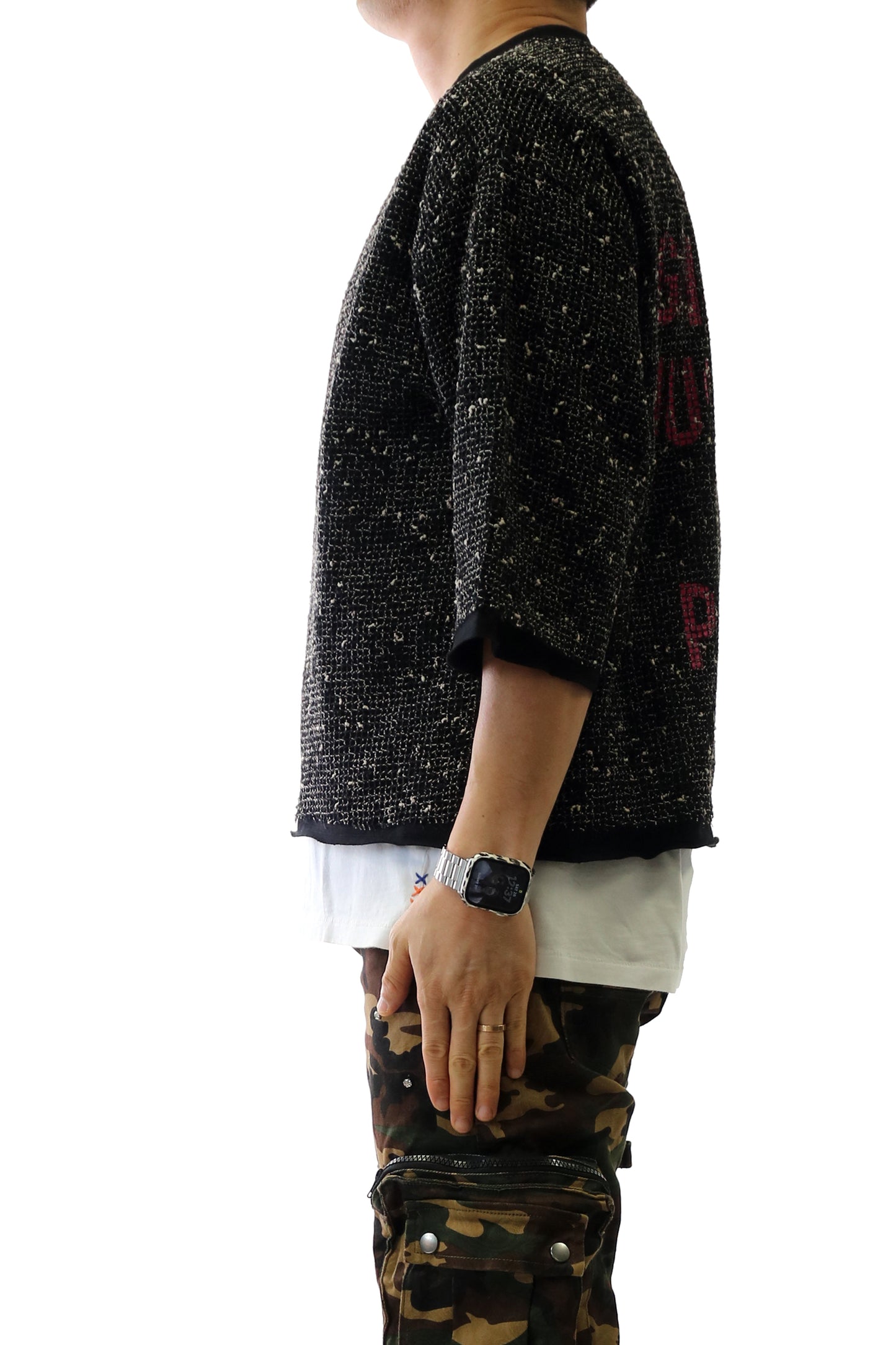 S/N Jersey 3/4 Sleeve Crop Top Tee