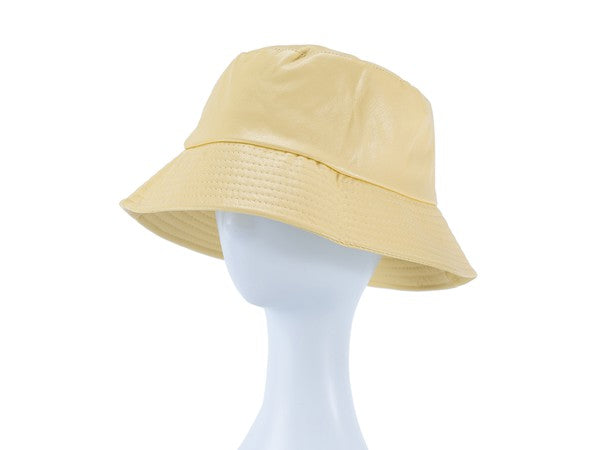 FAUX LEATHER BUCKET HAT