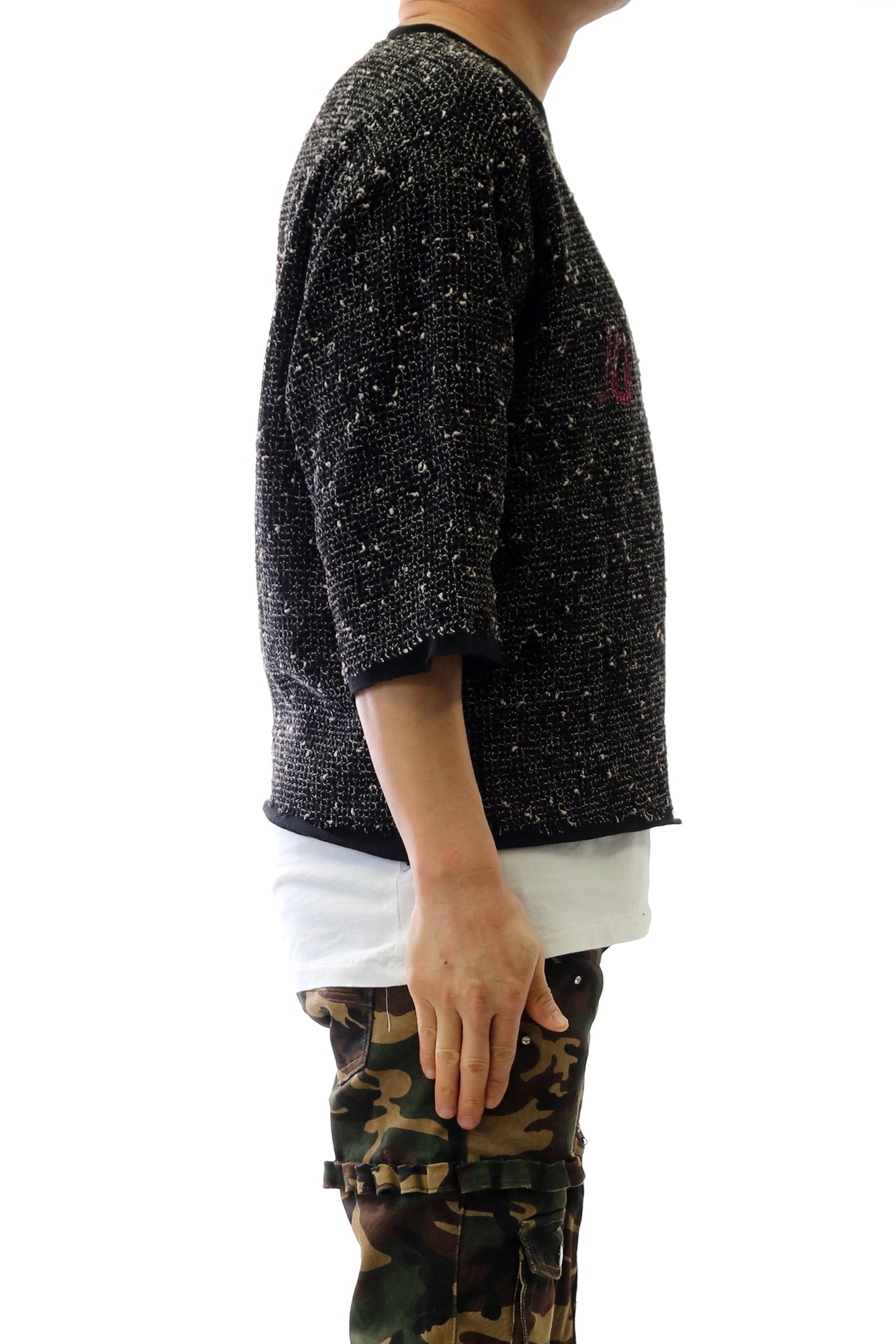S/N Jersey 3/4 Sleeve Crop Top Tee