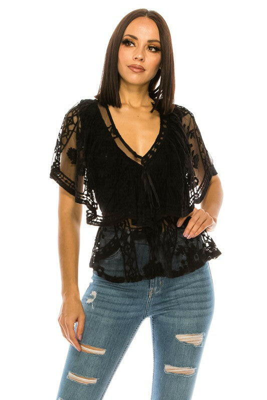 Lace Black Top.