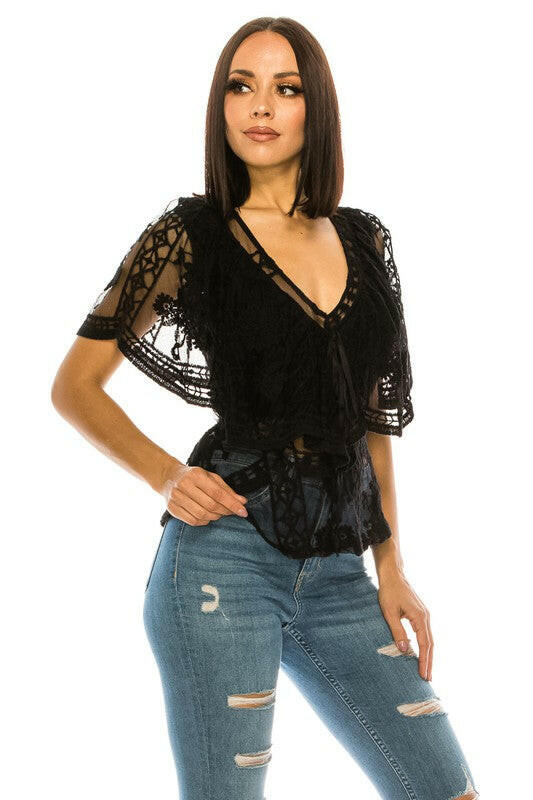 Lace Black Top.