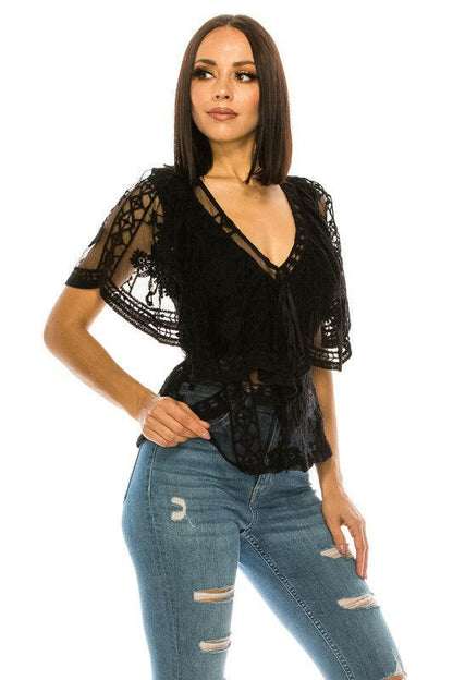 Lace Black Top.