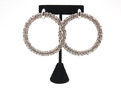 BOLD RHINESTONE HOOP EARRINGS