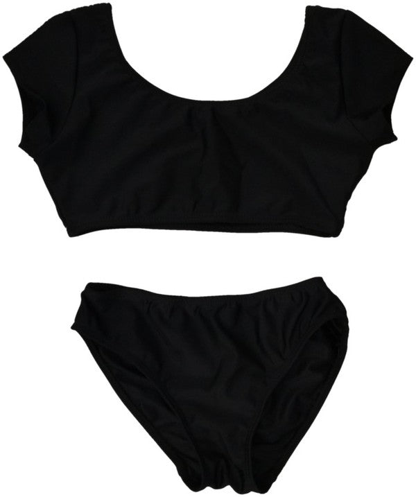 KIDS SHORT SLEEVE 2-PIECE BATHING SUIT