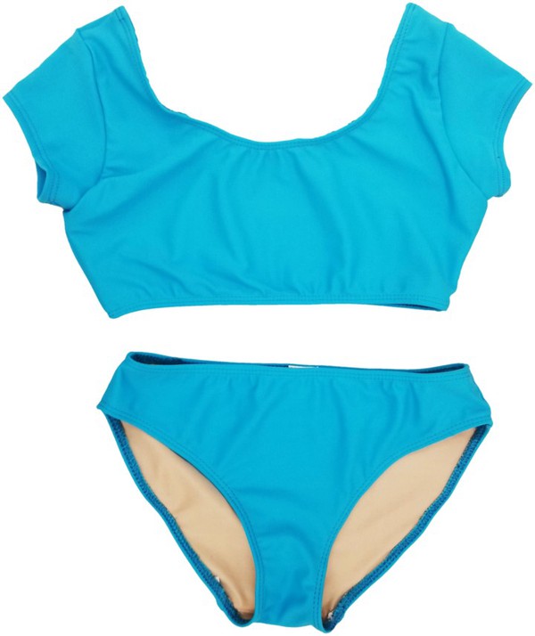 KIDS SHORT SLEEVE 2-PIECE BATHING SUIT