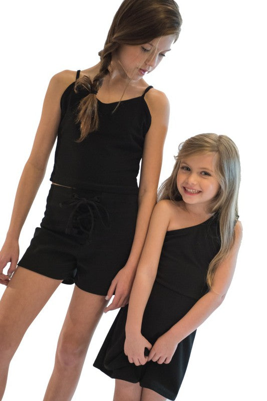 KIDS TIE FRONT SHORTS