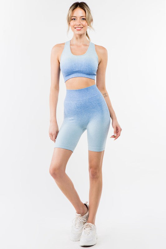 Ombre Seamless Biker Short Set