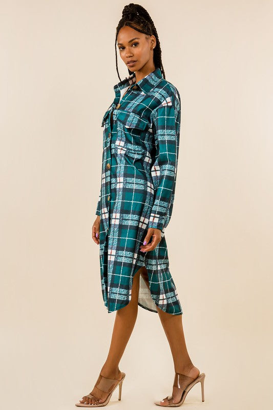 Flannel Plaid Long Button Down