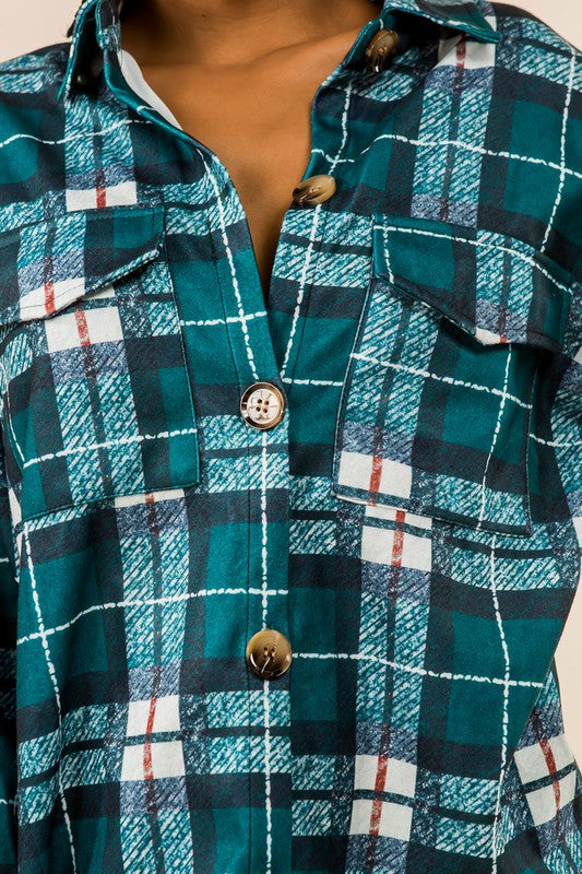 Flannel Plaid Long Button Down