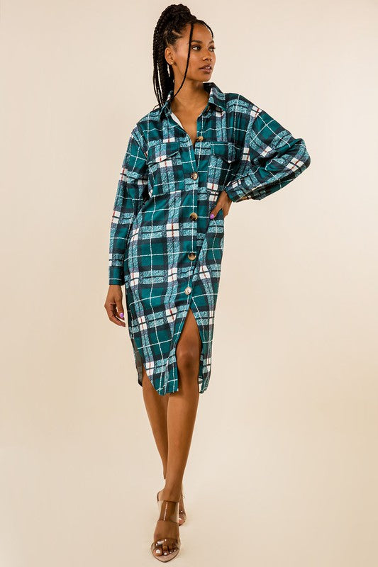 Flannel Plaid Long Button Down