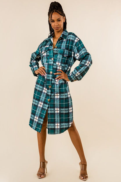 Flannel Plaid Long Button Down