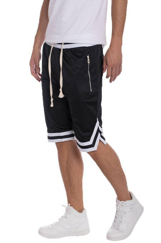 Striped Band Basketball Shorts.