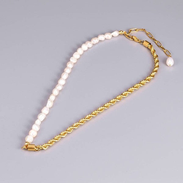 Freshwater Pearl and Chain Necklace