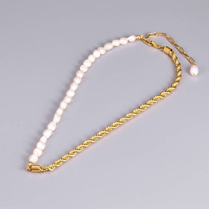 Freshwater Pearl and Chain Necklace