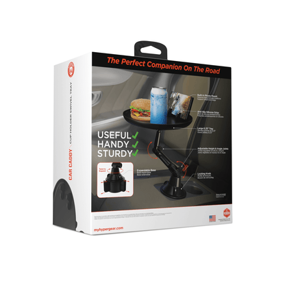 HyperGear Car Caddy Cup Holder Swivel Tray Expandable w Phone Mount