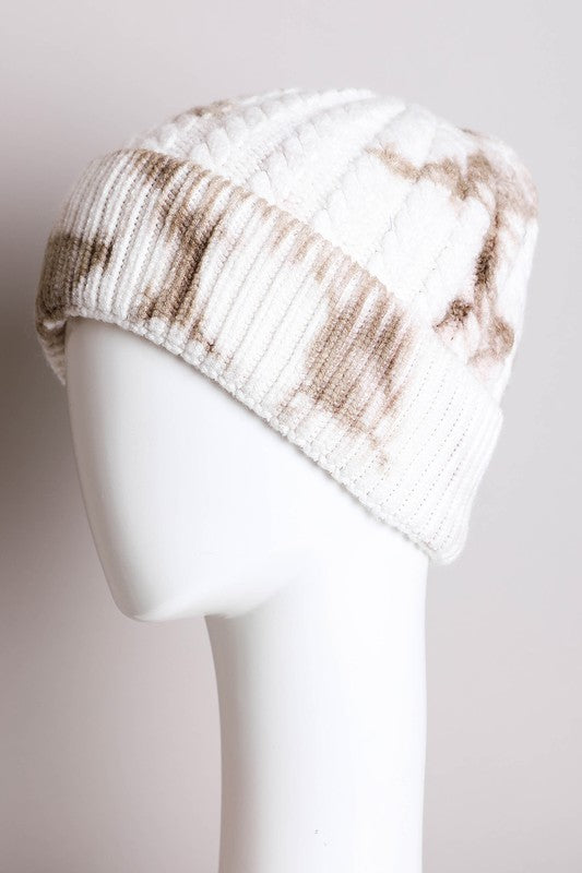 Tie Dye Cable Knit Beanie