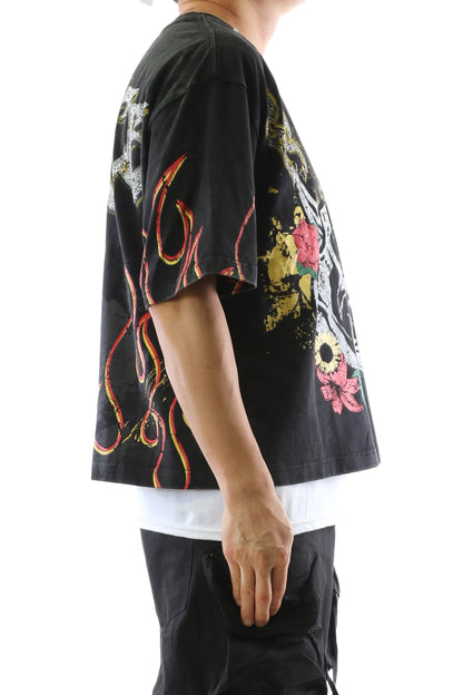 S/N Jersey 3/4 Sleeve Crop Top Tee