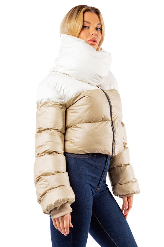 Wrap Snap Puffer Jacket