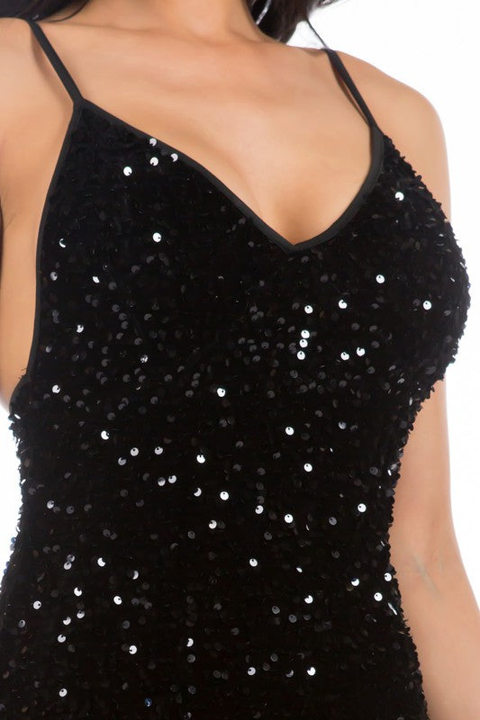 Sequin Party Dress - Midnight