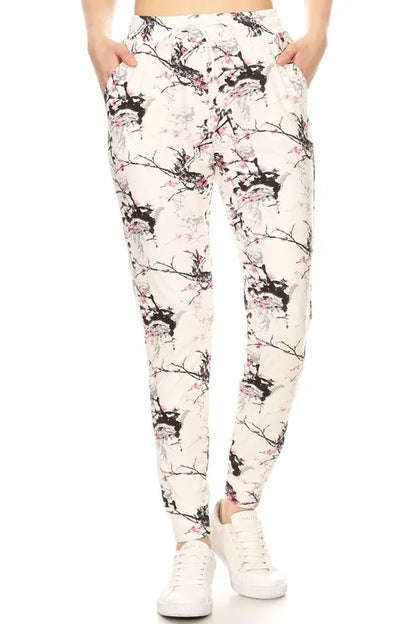 Buttery Soft Printed Joggers with Drawstring.